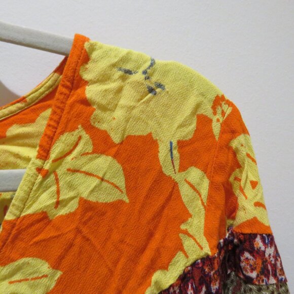 FREE PEOPLE Aloha State of Mind Tunic Top Patchwork Boho Swing Festival Cropped - Picture 4 of 14